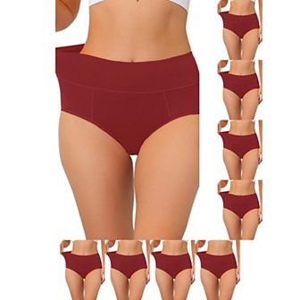 9 Packs Women's Cotton High-Waist (Available in Plus Size), Tummy Control Underwear