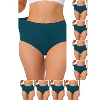 9 Packs Women's Cotton High-Waist (Available in Plus Size), Tummy Control Underwear