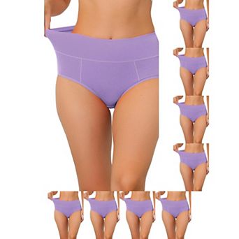 9 Packs Women's Cotton High-Waist (Available in Plus Size), Tummy Control Underwear