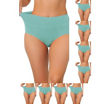 9 Packs Women's Cotton High-Waist (Available in Plus Size), Tummy Control Underwear