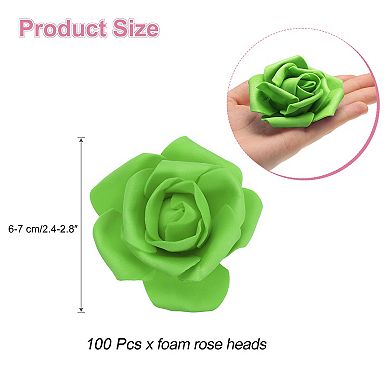 100pcs Foam Rose Heads 2.4"-2.8" Artificial Bulk Stemless Foam Fake Roses Flowers for DIY Crafts