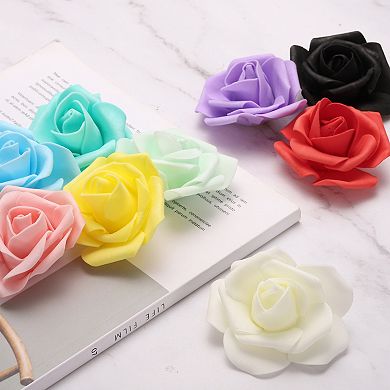 100pcs Foam Rose Heads 2.4"-2.8" Artificial Bulk Stemless Foam Fake Roses Flowers for DIY Crafts