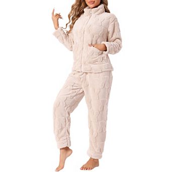 Women's Pajama Sets Flannel Long Sleeve Soft Winter Warm Lounge Set with Pockets
