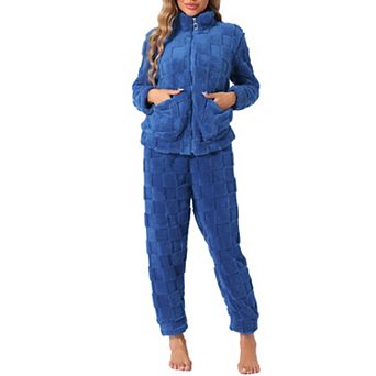 Women's Pajama Sets Flannel Long Sleeve Soft Winter Warm Lounge Set with Pockets
