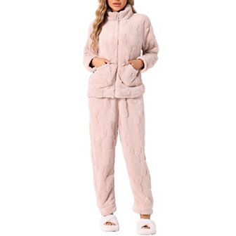 Women's Pajama Sets Flannel Long Sleeve Soft Winter Warm Lounge Set with Pockets