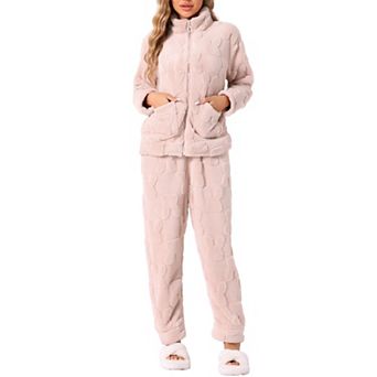 Women's Pajama Sets Flannel Long Sleeve Soft Winter Warm Lounge Set with Pockets