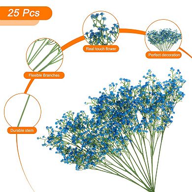 25 Pcs Fake Gypsophila Artificial Flowers Bulk, PU Artificial Flowers Branch with Long Stems