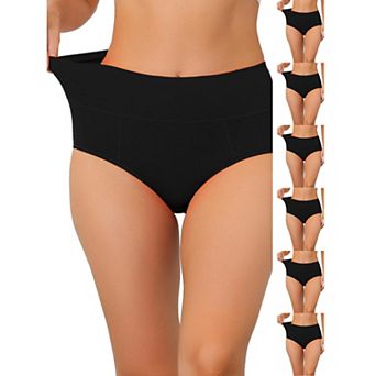 7 Packs Women's Cotton High-Waist (Available in Plus Size), Tummy Control Underwear