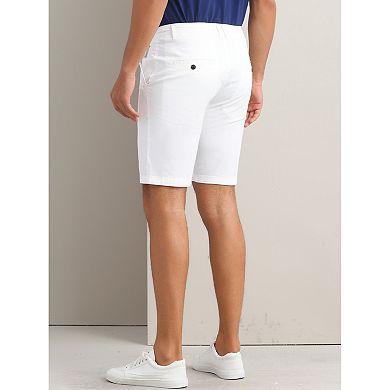 Men's Dress Shorts Flat Front Lightweight Summer Business Formal Shorts with Pocket
