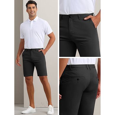 Men's Dress Shorts Flat Front Lightweight Summer Business Formal Shorts with Pocket