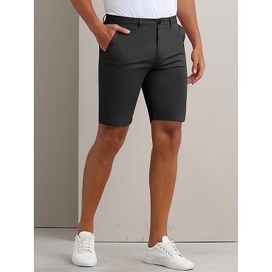 Men's Dress Shorts Flat Front Lightweight Summer Business Formal Shorts with Pocket