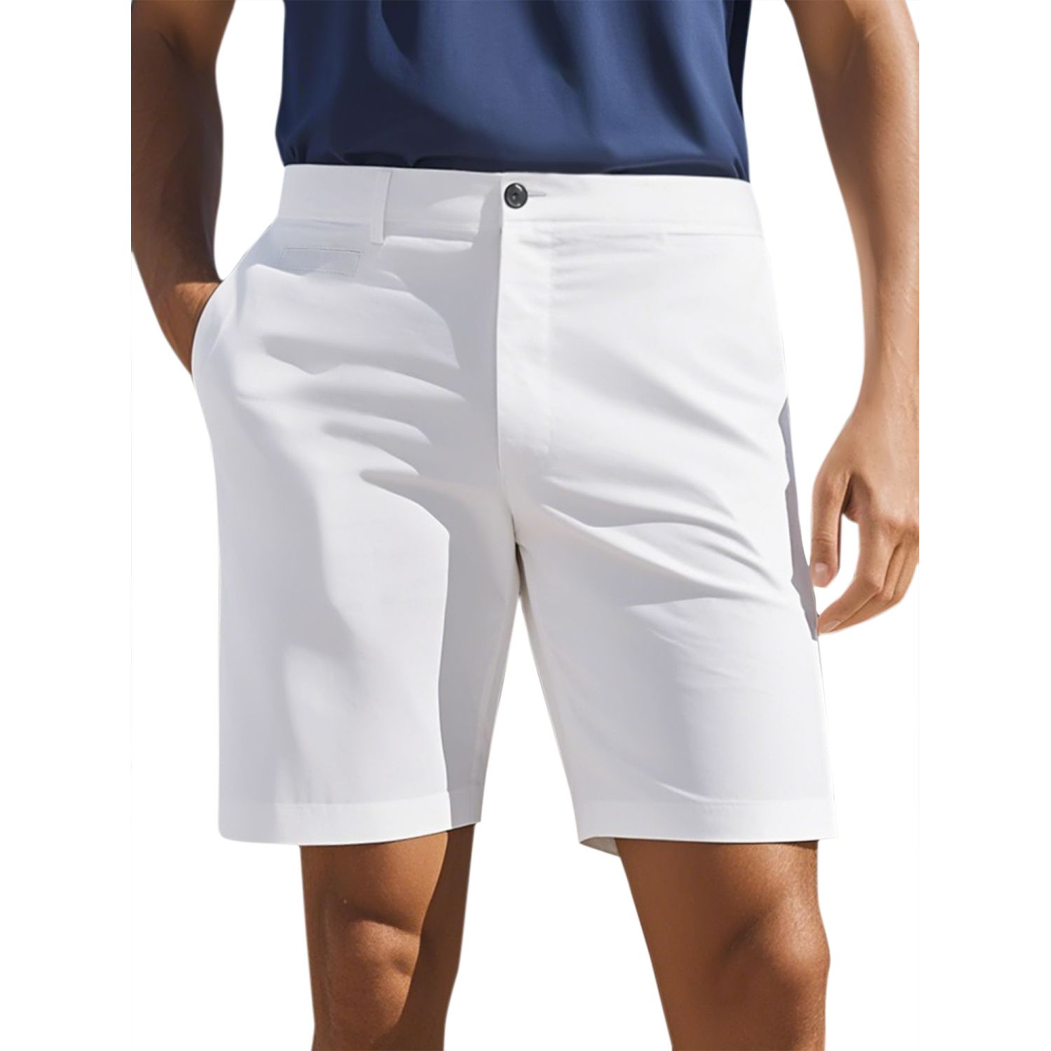 Men's Dress Shorts Flat Front Lightweight Summer Business Formal Shorts  with Pocket