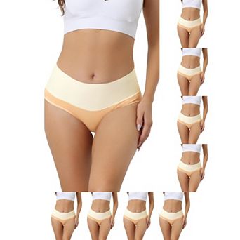 9 Packs High Waist Underwear for Women's Stretch Briefs Soft Underpants Tummy Control Panties