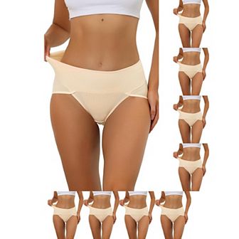 9 Packs Women's Hi-Cut Ribbed High Waist Tummy Control Underwear, Available in Plus Size