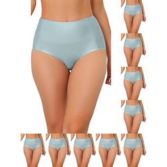 10 Packs Women's Tummy Control One-Piece Hipster Underwear High-Waisted Breathable Brief