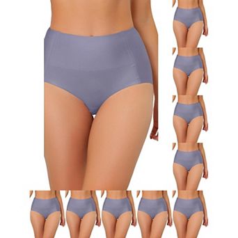 10 Packs Women's Tummy Control One-Piece Hipster Underwear High-Waisted Breathable Brief
