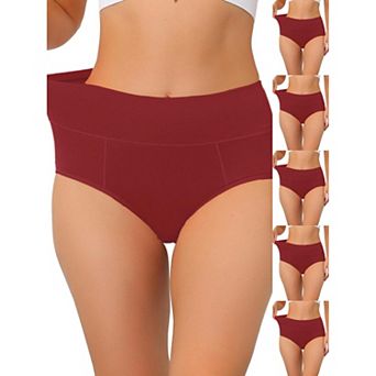6 Packs Women's Cotton High-Waist (Available in Plus Size), Tummy Control Underwear