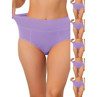 6 Packs Women's Cotton High-Waist (Available in Plus Size), Tummy Control Underwear