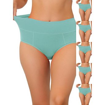 6 Packs Women's Cotton High-Waist (Available in Plus Size), Tummy Control Underwear