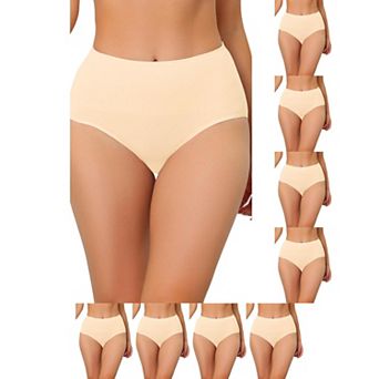 9 Packs Underwear for Women High Waist Shaping Tummy Control Panties Breathable Brief