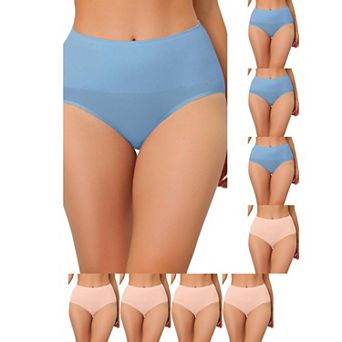 9 Packs Underwear for Women High Waist Shaping Tummy Control Panties Breathable Brief