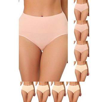 9 Packs Underwear for Women High Waist Shaping Tummy Control Panties Breathable Brief