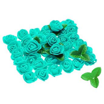 500 pc Foam Rose Heads 1.4" Artificial Bulk Stemless Foam Fake Flower with 10 pc Leaves