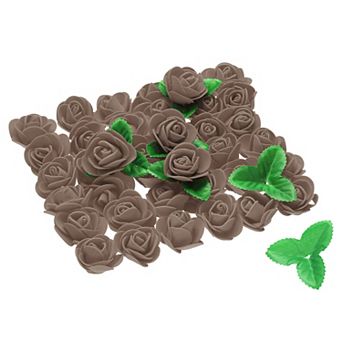 500 pc Foam Rose Heads 1.4" Artificial Bulk Stemless Foam Fake Flower with 10 pc Leaves