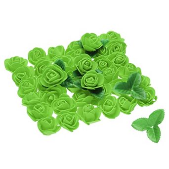 500 pc Foam Rose Heads 1.4" Artificial Bulk Stemless Foam Fake Flower with 10 pc Leaves