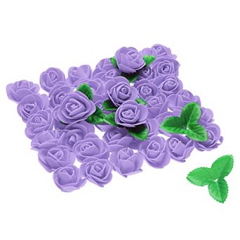 500 pc Foam Rose Heads 1.4" Artificial Bulk Stemless Foam Fake Flower with 10 pc Leaves