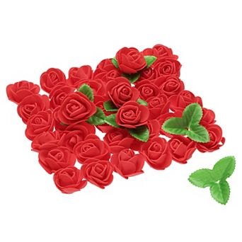 500 pc Foam Rose Heads 1.4" Artificial Bulk Stemless Foam Fake Flower with 10 pc Leaves