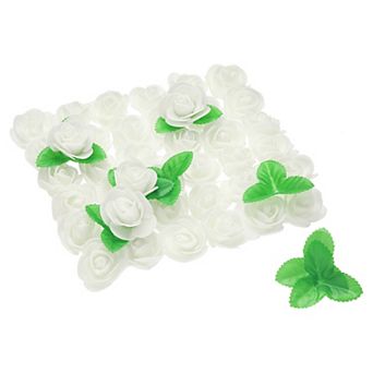 500 pc Foam Rose Heads 1.4" Artificial Bulk Stemless Foam Fake Flower with 10 pc Leaves