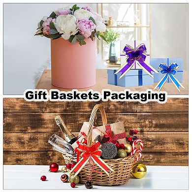 50 Pcs Pull Bows 5.9 Inches Wide Large Ribbon Gift Bows for Gift Wrapping