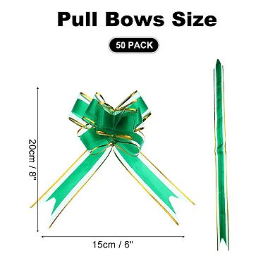 50 Pcs Pull Bows 5.9 Inches Wide Large Ribbon Gift Bows for Gift Wrapping