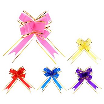 50 pc Pull Bows 5.9 in Wide Large Ribbon Gift Bows for Gift Wrapping