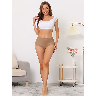 9pcs Women's Briefs Laser Cut Mesh Soft High-rise Brief Solid Stretchy Underwear Panties