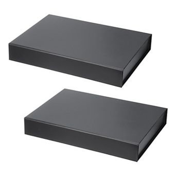 13x9x2 Inch Gift Box with Lid, 2 Pack Magnetic Closure Collapsible Paper Rectangle Favor Boxes