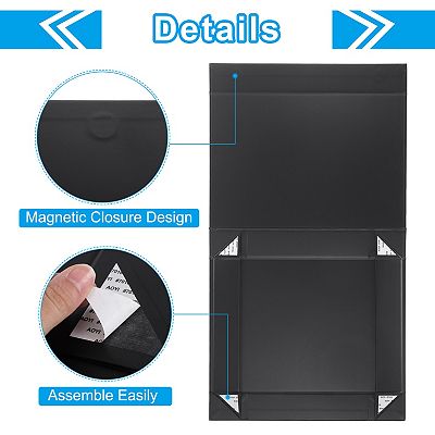 13x9x2 Inch Gift Box with Lid, 2 Pack Magnetic Closure Collapsible