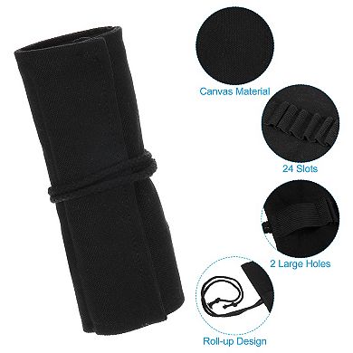 Handmade Roll Up Pencil Case, Canvas Pencil Wrap Pouch Pen Holder Organizer