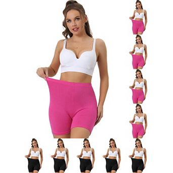 10 Packs Women's Mid-Thigh Boxer Underwear Full Coverage Soft Stretch Boy-Shorts Panties