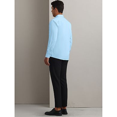 Men's Dress Shirts Solid Long Sleeve Regular Fit Formal Business Button Down Formal Shirts