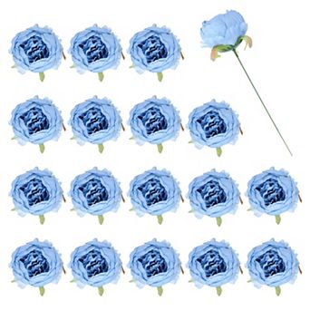 25 pc Peonies Artificial Flowers, Fake Artificial Silk Flowers Heads with Faux Stems