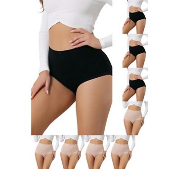 9 Packs Women's Soft High Waist Underwear Stretch Briefs Underpants Tummy Control Panties