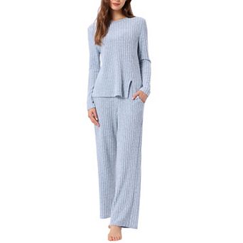Women's Pajamas Set Crewneck Long Sleeve Sleepwear Soft Pajamas Sets 2 pc Loungewear with Pocket