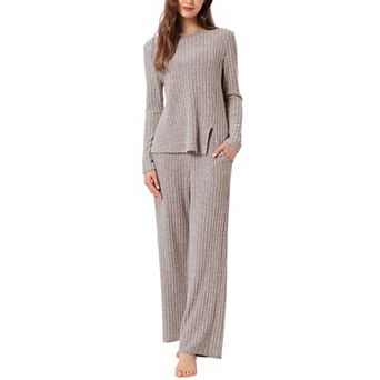 Women's Pajamas Set Crewneck Long Sleeve Sleepwear Soft Pajamas Sets 2 pc Loungewear with Pocket