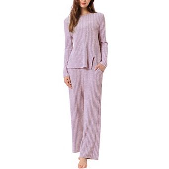 Women's Pajamas Set Crewneck Long Sleeve Sleepwear Soft Pajamas Sets 2 pc Loungewear with Pocket