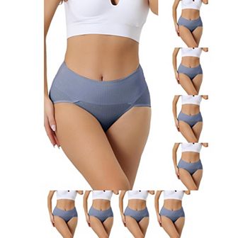 9 Packs Women's Plus Size High Waist Stretch Briefs Underpants Tummy Control Panties