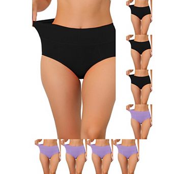 9 Packs Women's Cotton High Waist (Available in Plus Size), Tummy Control Underwear