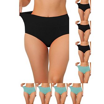 9 Packs Women's Cotton High Waist (Available in Plus Size), Tummy Control Underwear