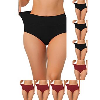 9 Packs Women's Cotton High Waist (Available in Plus Size), Tummy Control Underwear